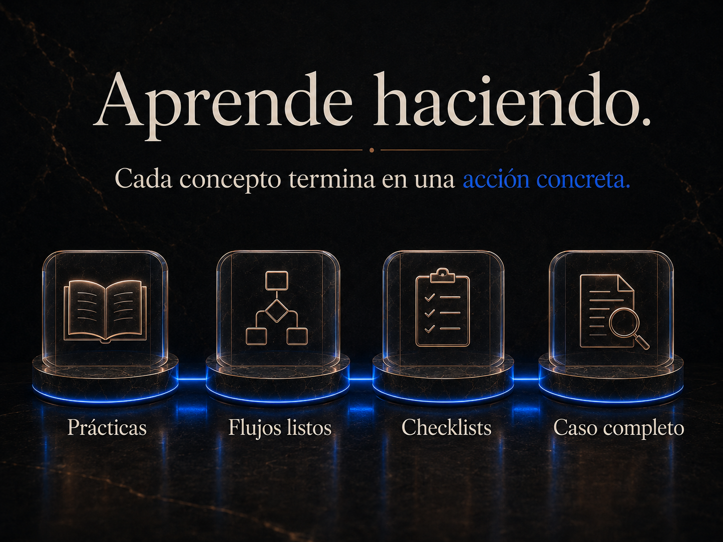 Prácticas, flujos listos, checklists y caso completo